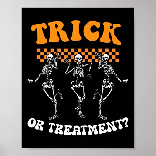 Poster Trick Ou Traitement Physique Thérapie Squelette Pt (Devant)