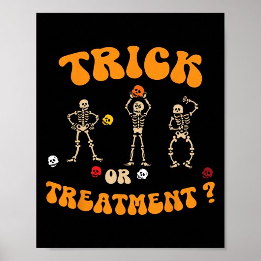 Poster Trick Ou Traitement Physique Thérapie Squelette Pt (Devant)