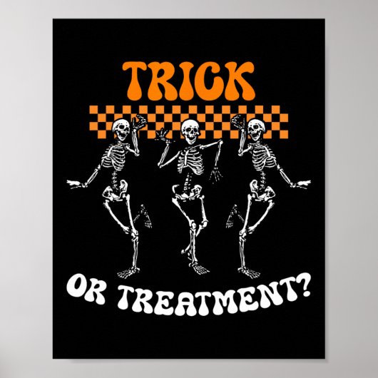 Poster Trick Ou Traitement Physique Thérapie Squelette Pt (Devant)