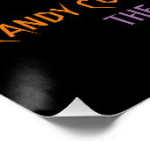 Poster Trick ou traiter coloré drôle éffrayant texte pers (Coin)