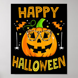 Poster Trick Ou Traiter Halloween Drôle Citrouille Happy 