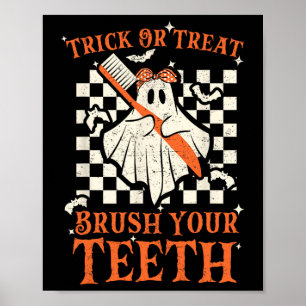 Poster Trick Ou Treat Bricolez Vos Dents Dentiste Hallowe