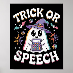 Poster Trick Ou Voix Retro Slp Halloween Thérapie De La P