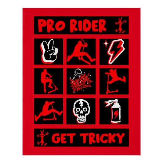 Poster Tricks de pilote de scooter libre Pro (Devant)