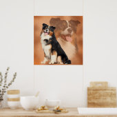 Poster Tricolore noir Australian Shepherd - Aussie (Cuisine)