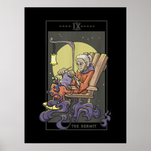 Poster Tricot à coudre Hermit Tarot Card Crochet Quilting