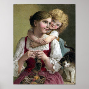 Poster Tricot avec distractions sucrées