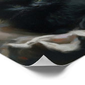 Poster Tricot compagnon Kitten noir avec fils (Coin)