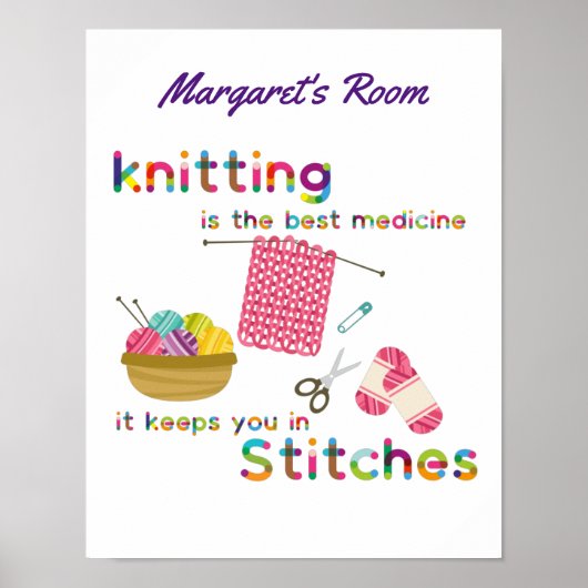 Poster Tricot est le meilleur médicament Customisé (Devant)