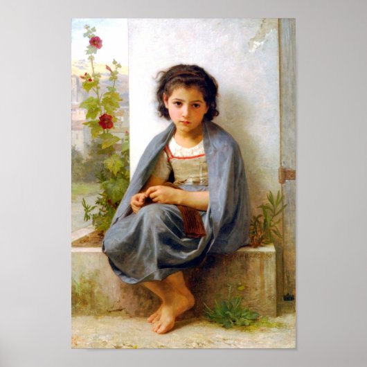 Poster Tricot fille, Bouguereau (Devant)