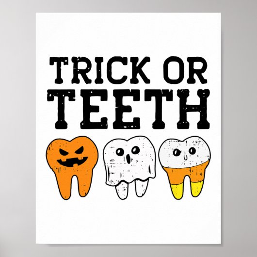 Poster Tricoter Ou Dents Dentaire Dentiste Istant Hallowe (Devant)