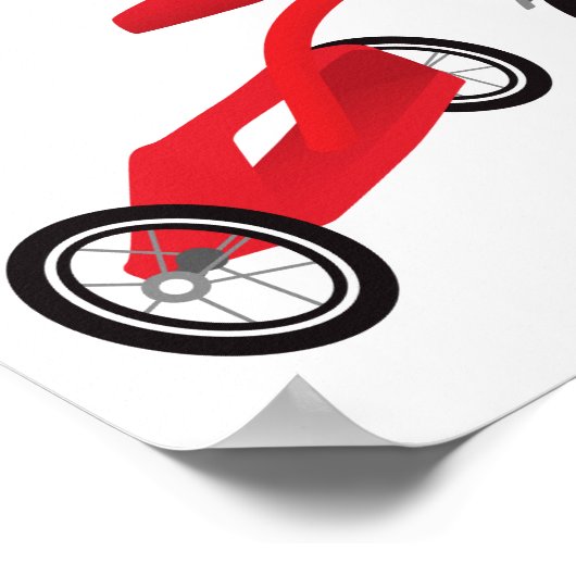 Poster Tricycle rouge graphique (Coin)