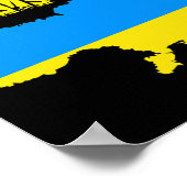 Poster Trident d'Ukraine Drapeau de l'Ukraine Drapeau ukr (Coin)