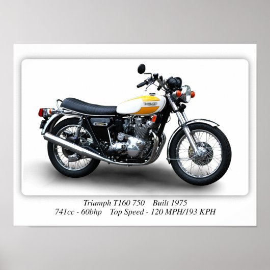 Poster Trident T160 750 Triumph - A3 (Devant)