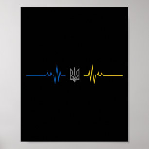 Poster Trident ukrainien Drapeau de l'Ukraine - Je suis a