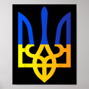 Poster Trident ukrainien Symbole national Drapeau ukraini
