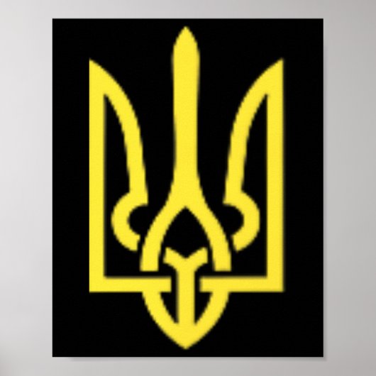Poster Trident ukrainien - Symbole ukrainien Tryzub (Devant)