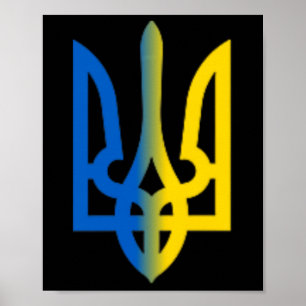 Poster Trident ukrainien Volodymyr Zelensky Président de