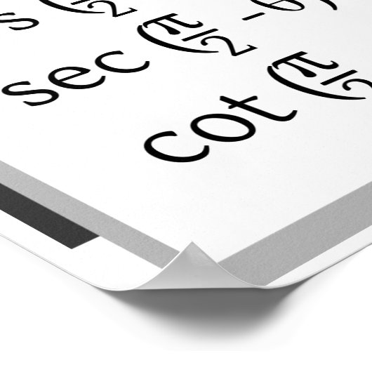 Poster Trigonométrie : Identités des cofonctions (Coin)