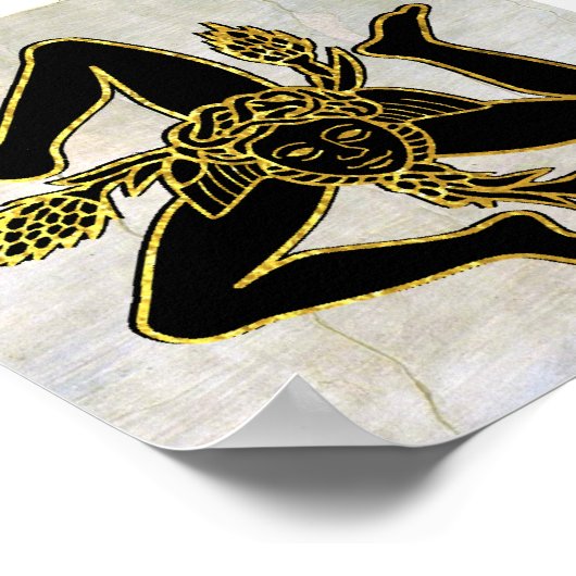 Poster Trinacria sicilienne sur Plaster (Coin)