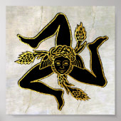 Poster Trinacria sicilienne sur Plaster (Devant)