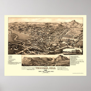 Poster Trinidad, CO Carte panoramique - 1882