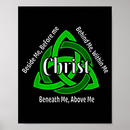 Poster Trinité celtique Kno Prière de saint Patrick chrét (Devant)