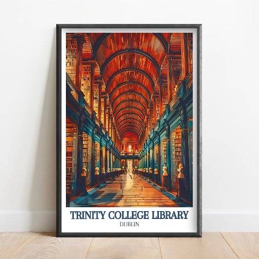 Poster Trinity College Dublin Print - Trinity Library Art