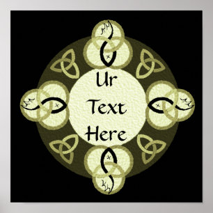 Poster Trinity gris clair et monogramme de poisson noir