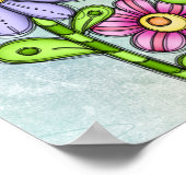 Poster Trio coloré à Doodle Flower (Coin)