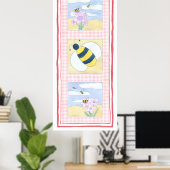 Poster Trio d'abeilles aux fleurs (Bureau à domicile)