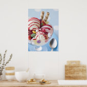 Poster Trio de crème glacée et de sundae doux (Cuisine)