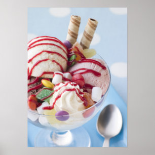 Poster Trio de crème glacée et de sundae doux