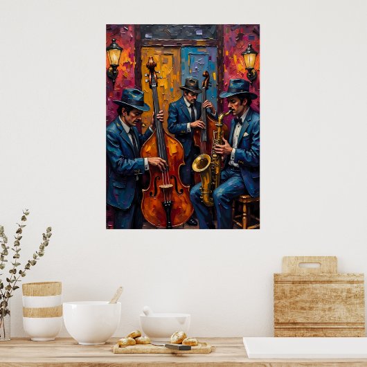 Poster Trio de jazz (Cuisine)