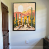 Poster Trio de suricates fantaisistes - Art du désert