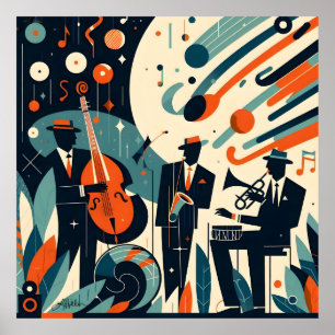Poster Trio d'ère du jazz moderne du milieu du siècle