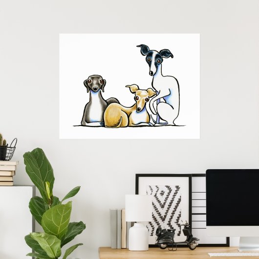 Poster Trio italien Greyhound (Bureau à domicile)