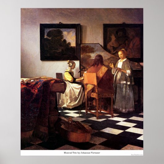 Poster Trio musical de Johannes Vermeer (Devant)