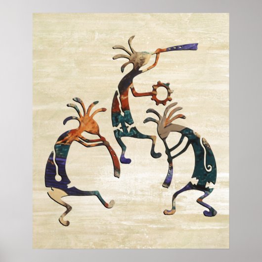 Poster Trio musicien KOKOPELLI + vos idées (Devant)