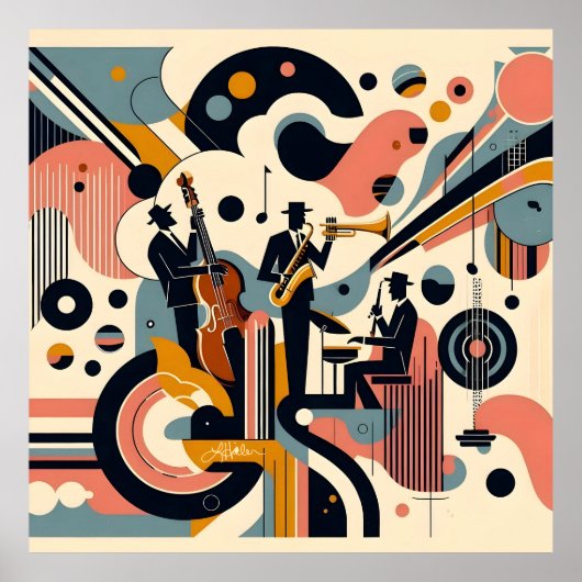 Poster Trio Psychedelique de l'Ère du Jazz du Milieu du S (Devant)