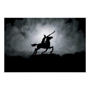 Poster Triomphe au Crépuscule : Chevalier dans le Brouill