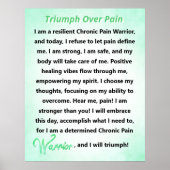 Poster Triomphe sur la douleur Chronique Douleur Guerrier (Devant)