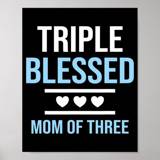 Poster Triple Bienheureuse Maman De Trois Garçons Filles  (Devant)