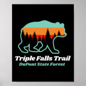 Poster Triple Falls Trail Dupont State Forest Bear Souven (Devant)