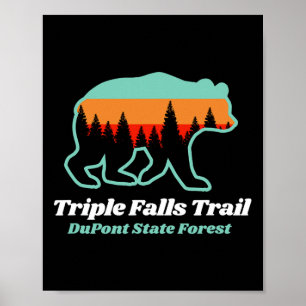 Poster Triple Falls Trail Dupont State Forest Bear Souven