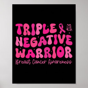 Poster Triple guerrier négatif Sensibilisation au cancer