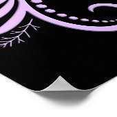 Poster Triple Jour Noir Des Crânes Morts Roses Violets (Coin)