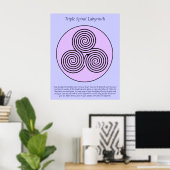 Poster Triple Labyrinthe de Doigt Spiral. (Bureau à domicile)