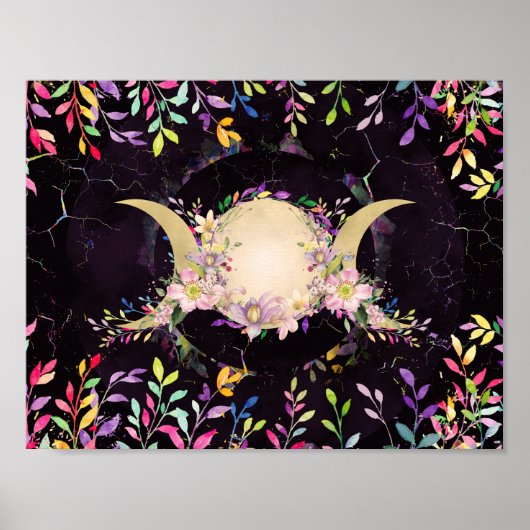 Poster Triple Lune - Triple Déesse - Aquarelle (Devant)