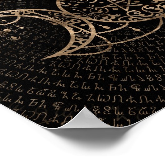 Poster Triple Lune - Triple Déesse Or et noir (Coin)